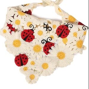 Floral Bandana - White and Red NWT
